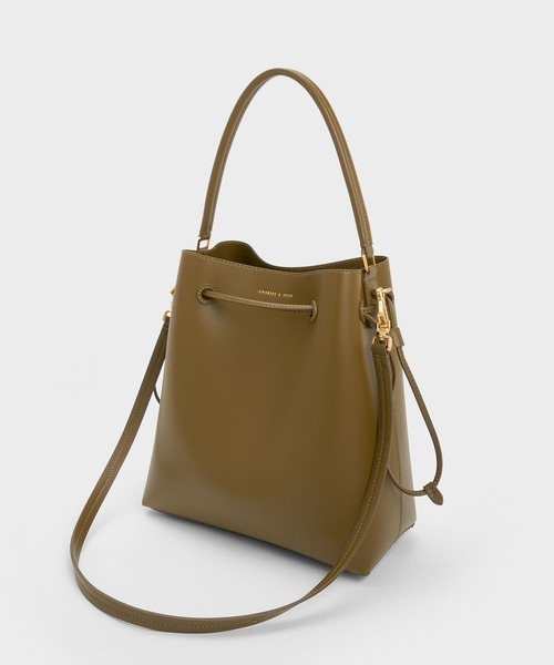 「CHARLES \u0026 KEITH」 2WAYバッグ L カーキ レディースの画像