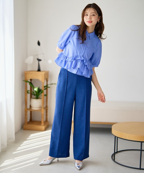 新品　ミッシュマッシュ MISCH MASCH 綿麻リネン混　ミリタリーパンツ MISCH MASCH（ミッシュマッシュ） パンツ 2026春夏新作 マリンワイド