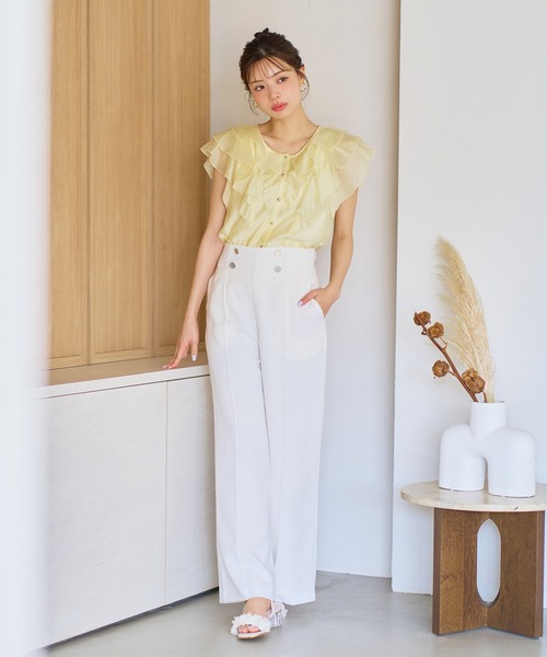 新品　ミッシュマッシュ MISCH MASCH 綿麻リネン混　ミリタリーパンツ MISCH MASCH（ミッシュマッシュ） パンツ 2026春夏新作 マリンワイド
