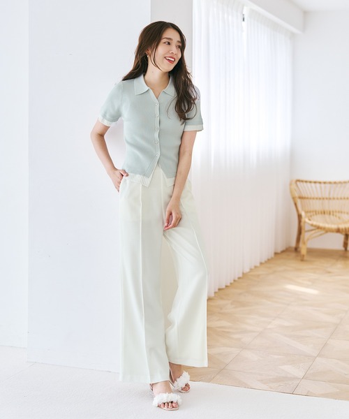 新品　ミッシュマッシュ MISCH MASCH 綿麻リネン混　ミリタリーパンツ MISCH MASCH（ミッシュマッシュ） パンツ 2026春夏新作 マリンワイド