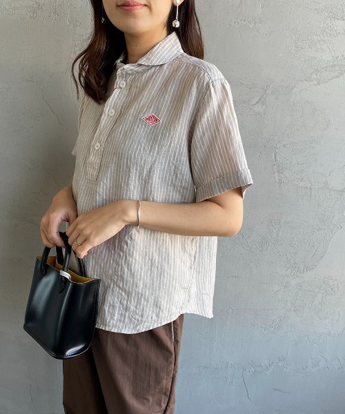 Danton（ダントン） 半袖シャツ 36 ネイビー レディース : ZOZOTOWN
