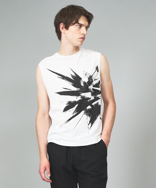 5351 POUR LES HOMMES 刺繍 Tシャツ　ラメ　ビジュ　y2k 5351 POUR LES HOMMES tシャツ ジップ ノースリーブTシャツ メンズ