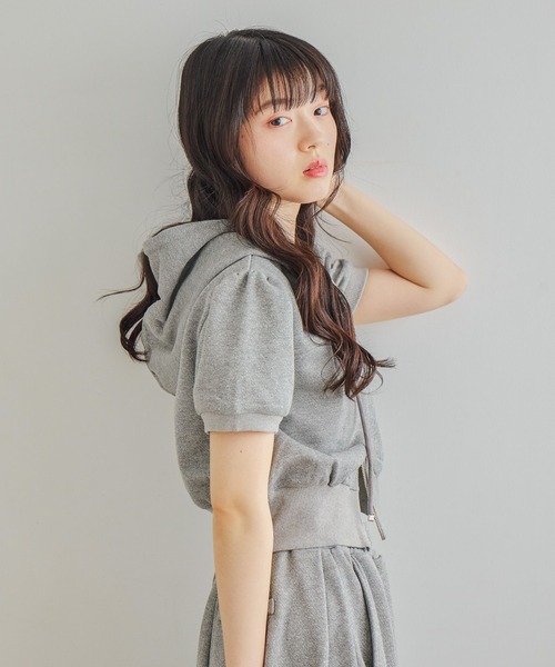 Heather（ヘザー） パーカー uvカット UV裏毛フーディ（半袖） 678642 