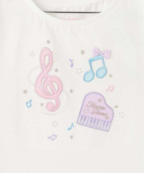 mezzo piano tシャツ 音符刺繍 半袖Tシャツ「接触冷感」 キッズ 子供服