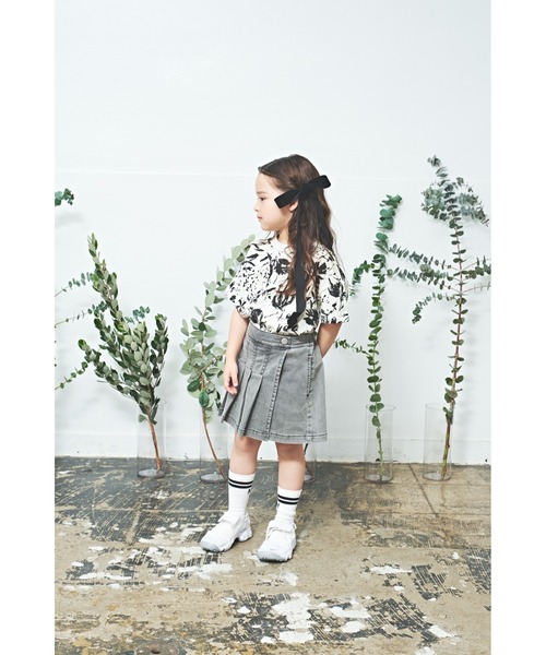 ハーフパンツ パンツ 接触冷感ブリーチキュロットスカート キッズ 子供服 女の子の画像