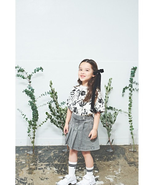 ハーフパンツ パンツ 接触冷感ブリーチキュロットスカート キッズ 子供服 女の子の画像