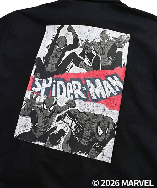 シャツ 半袖 「MARVEL」 メンズ 大きいサイズ「スパイダーマン」ワーク