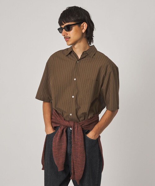 STEVEN ALAN（スティーブンアラン） シャツ 半袖 AKIHA ストライプ