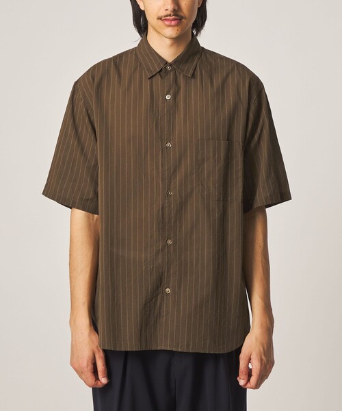 極美品★スティーブンアラン　ストライプ　レギュラーカラー　半袖　シャツ　XL STEVEN ALAN（スティーブンアラン） シャツ 半袖 AKIHA ストライプ