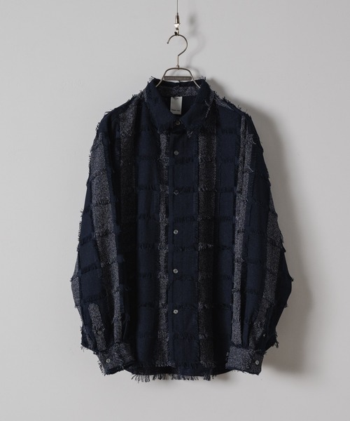 「Casper John」 長袖シャツ MEDIUM ネイビー メンズ_画像7