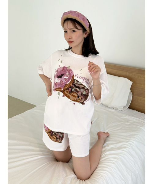SNIDEL のルームウェア SNIDEL HOME パジャマ ルームウェア ビジュードーナッツニットプル