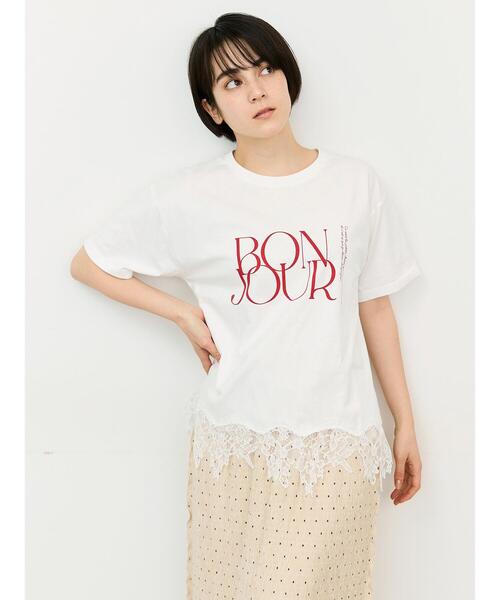 Samansa Mos2（サマンサモスモス） tシャツ 半袖 「接触冷感」裾レース