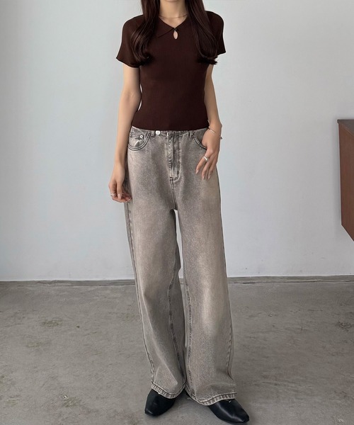 「callautia」 半袖ニット MEDIUM アイボリー レディース_画像8