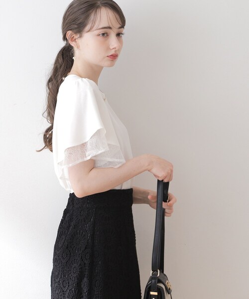 「couture brooch」 半袖ブラウス 38 イエロー レディース_画像5