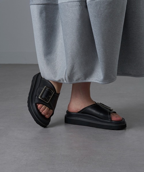 「MOHI」 フラットサンダル 37 ブラック レディース_画像6