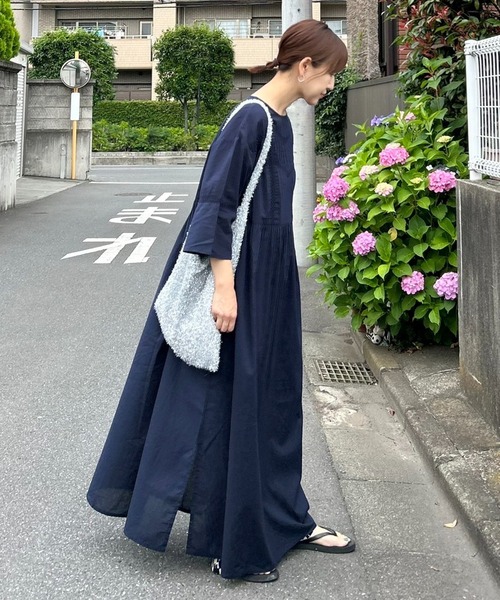 「notch.」 半袖ワンピース M ネイビー レディース_画像4