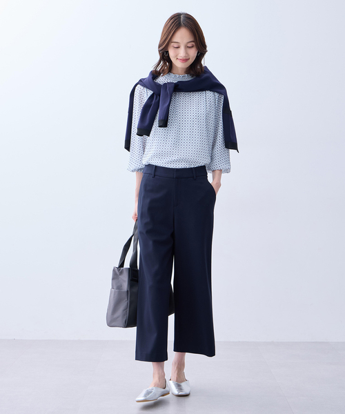 「A/C DESIGN BY ALPHA CUBIC」 長袖ブラウス L サックスブルー レディース_画像7