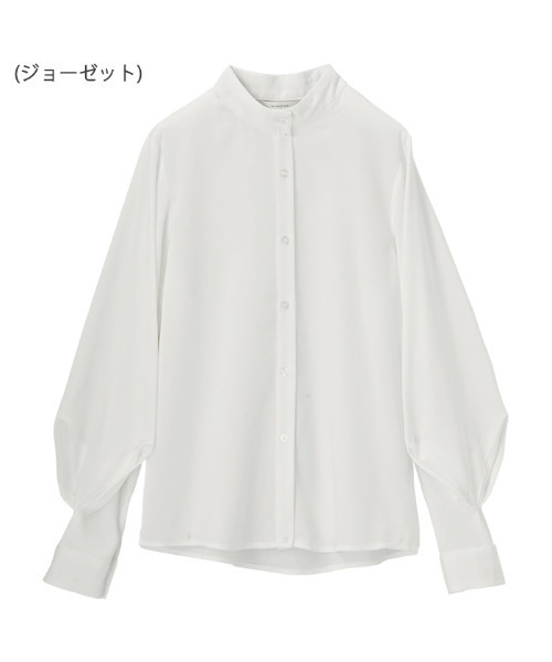 シャツ ブラウス バンドカラーバルーンスリーブシャツ レディース | GeeRA | 11