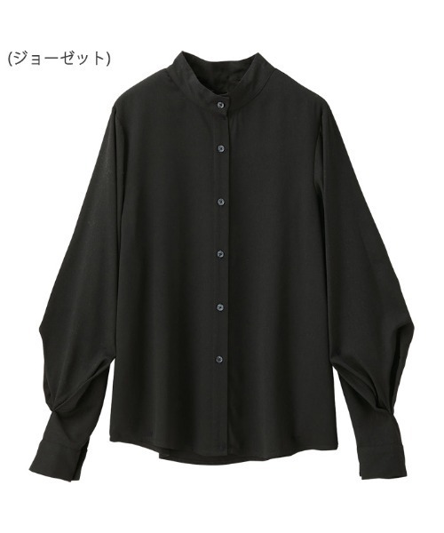シャツ ブラウス バンドカラーバルーンスリーブシャツ レディース | GeeRA | 12