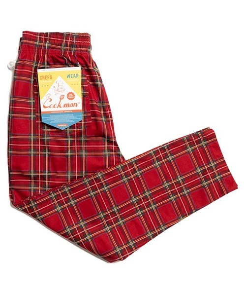 クックマン シェフパンツ 新品 タータンレッド COOKMAN パンツ Cookman クックマン シェフパンツ イージー