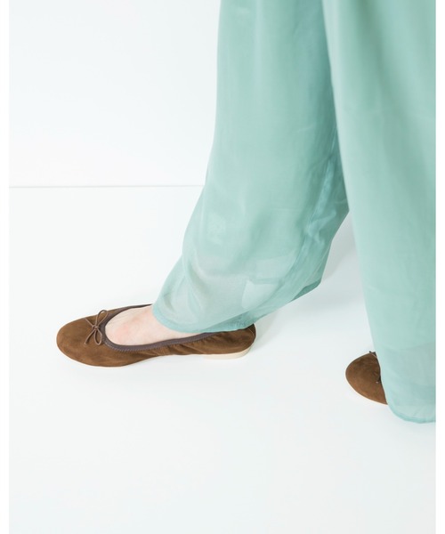 バレエシューズ パンプス ラウンドトゥ フラット シープスエード