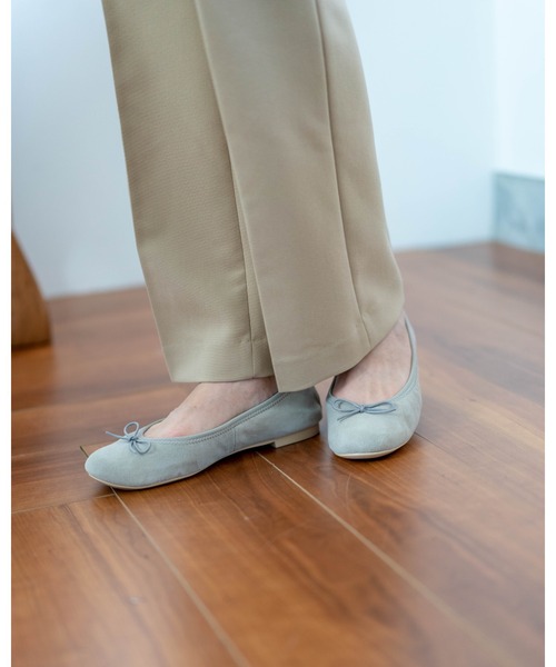 バレエシューズ パンプス ラウンドトゥ フラット シープスエード