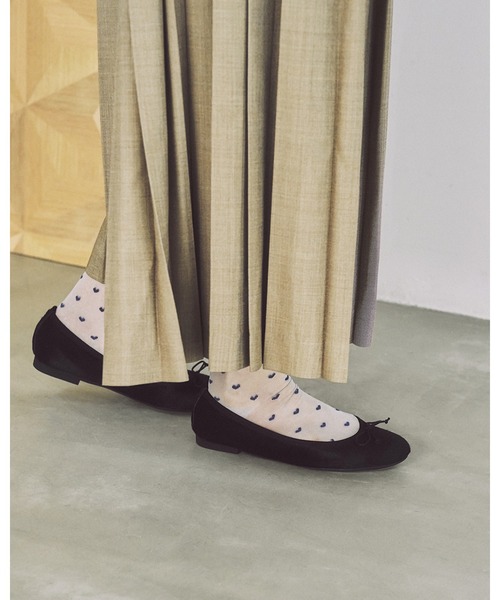 バレエシューズ パンプス ラウンドトゥ フラット シープスエード