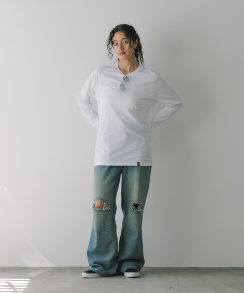 tシャツ NEW ERA OVERSIZED LS Tシャツ/NEW ERA オーバーサイズロングスリーブTシャツ レディース NEW ERA OVERSIZED LS TEE/NEW ERA オーバーサイズロング