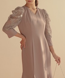 atlo ブルー　パーティードレス S-M atlo パーティドレス スモークブルー