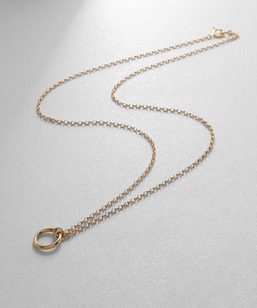 ネックレス K10中空リングモチーフ ネックレス レディースの画像