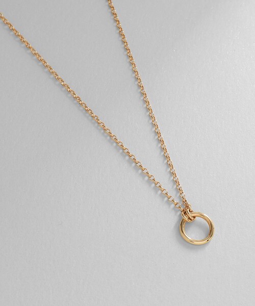 ネックレス K10中空リングモチーフ ネックレス レディースの画像