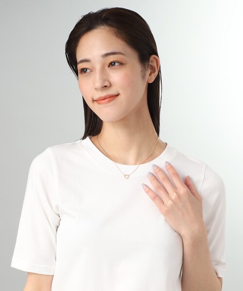 ネックレス K10中空リングモチーフ ネックレス レディースの画像