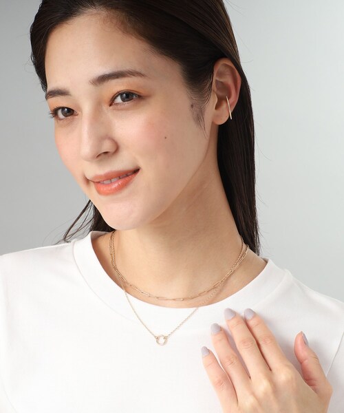 ネックレス K10中空リングモチーフ ネックレス レディースの画像