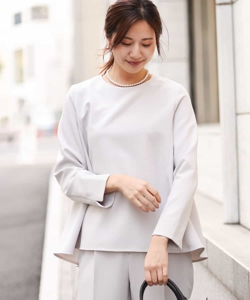 ブラウス シャツ セミフレアシルエットブラウス/制菌加工/洗える レディース MK MICHEL KLEIN ブラウス シャツ セミフレアシルエットブラウス