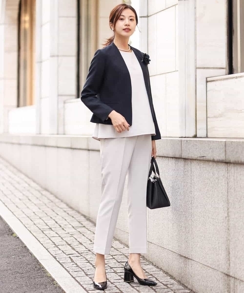 MK MICHEL KLEIN ブラウス シャツ セミフレアシルエットブラウス