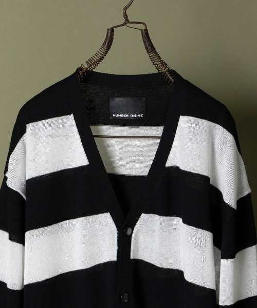 NUMBER (N)INE カーディガン SEE THROUGH STRIPED SUMMER KNIT