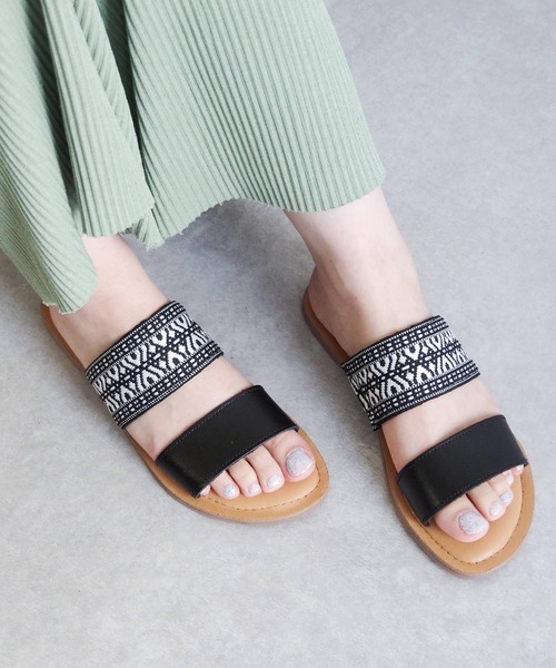 ミネトンカ [MINNETONKA] ベイカー ブラックサンダル Minnetonka ミネトンカ サンダル レディース 本革 スエード