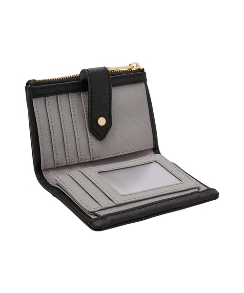 新品✨FOSSIL✨フォッシル✨財布✨ラウンドファスナー✨パッチワーク✨マルチ FOSSIL（フォッシル） 財布 多機能バッグ レディース レザー ブラック