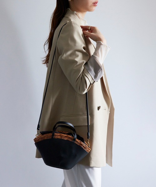 未使用♡The Bagmati アラログ　カゴバック　レザーハンドル The Bagmati バグマティ BBK19 11 アラログ×レザー かご カゴ