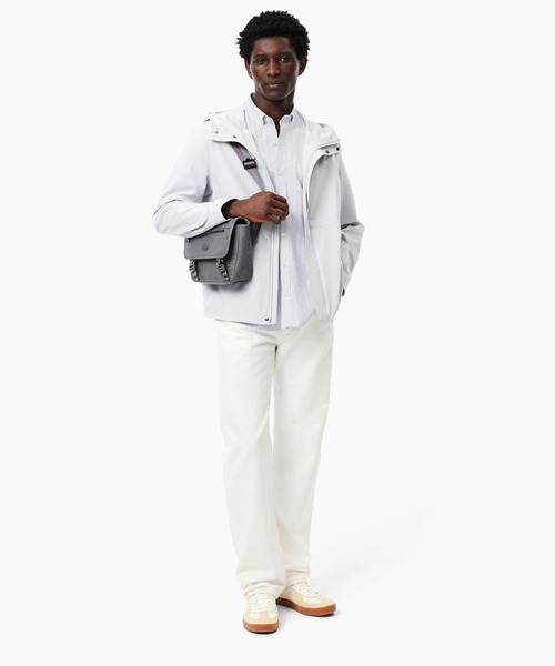 LACOSTE シャツ モノグラム柄 プリントジャカードシャンブレー