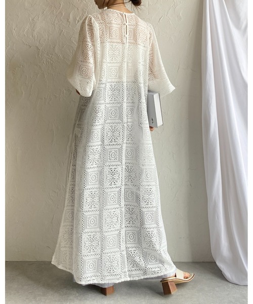CHICWISH★ボリュームスリーブクロッシェレースワンピース☆ レース Chicwish(シックウィッシュ) ワンピース(レディース