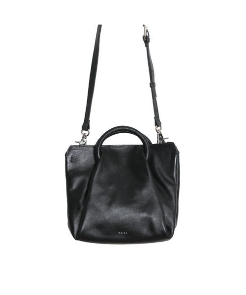 YArKA / ハンドバッグ/レザー/BLK YArKA ハンドバッグ 「YArKA/ヤーカ」real leather fold and bend tuck
