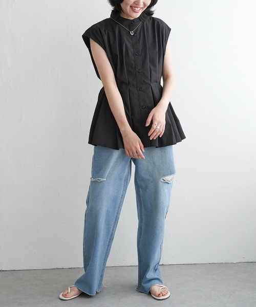 VENCE EXCHANGE ブラウス シャツ ウエストタックスタンド