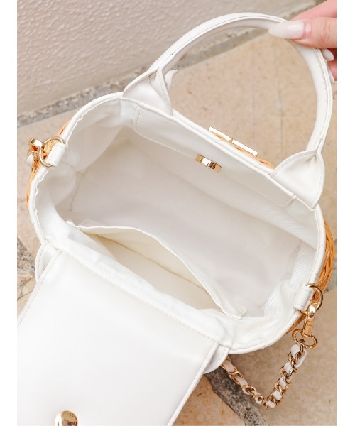 バッグ カゴバッグ ラタンスクエアバッグ レディース : 84296747  