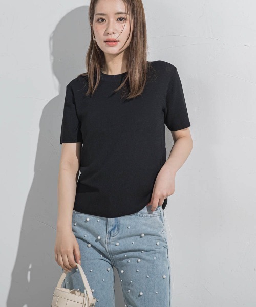 ニット セーター 「接触冷感/遮熱機能」サラサラTシャツニット「手洗い可能」 レディース 接触冷感/遮熱機能】サラサラTシャツニット≪手洗い可能