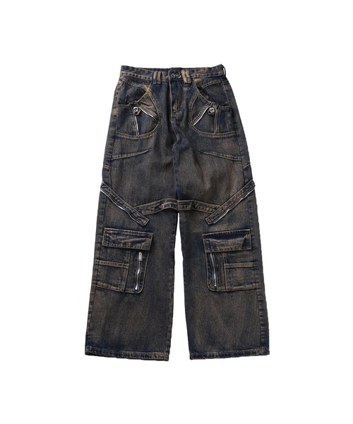 超希少　バーバリージーンズ　ノバチェック　パッチワーク　デニムパンツ　32インチ SUPERTHANKS ジーンズ バギーデニムパンツ/Washed baggy denim