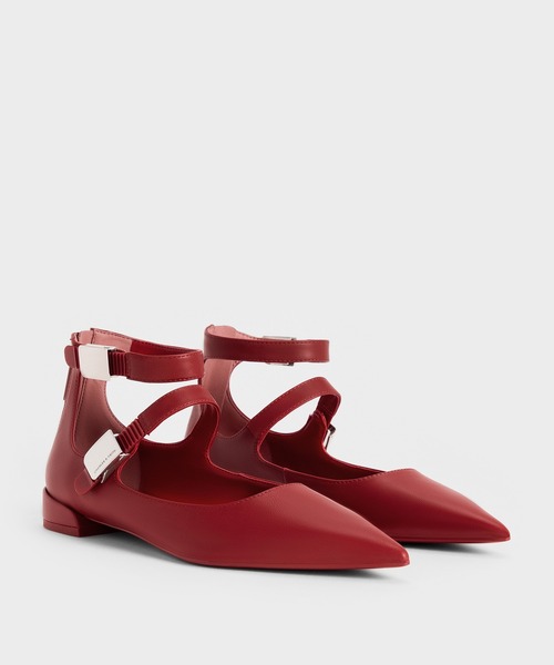 CHARLES & KEITH ロビー ポインテッドトゥメリージェーンフラット CHARLES ＆ KEITH パンプス Robbie ロビー ポインテッドトゥ