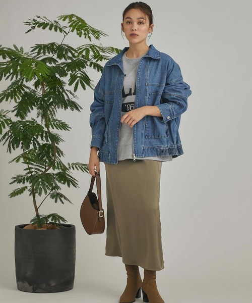 デニムスタンドカラーブルゾン stand collar denim blouson | F A S H I R U