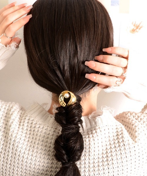 新品　ヘアピン　ブラック Flowering フラワーリング ヘアピン HTP0222(ドット): 通常