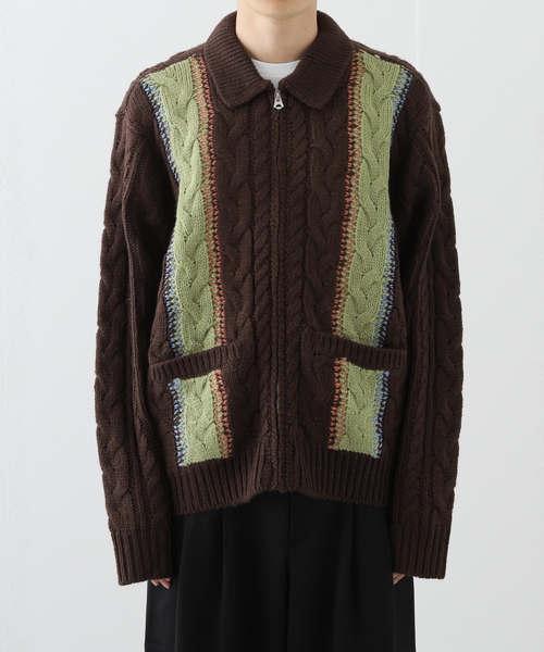 OBEY（オベイ） セーター ニット EZRA ZIP UP CARDIGAN メンズ 